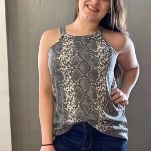 Snake Print Halter‎ Neck Top Small